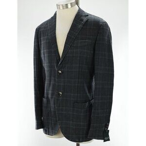 BRANDO Weathered Gray Plaid Unstructured Wool Sport Coat Jacket 40 NWT